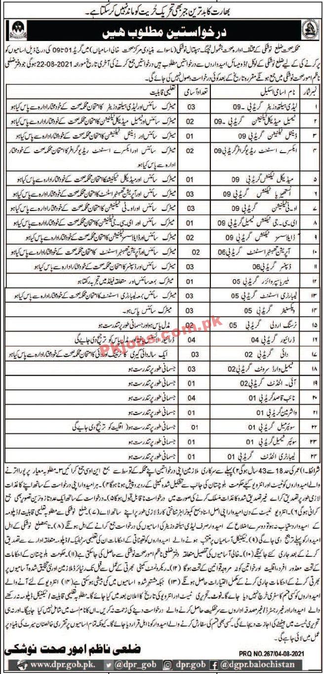 Jobs in Health Department Noshki