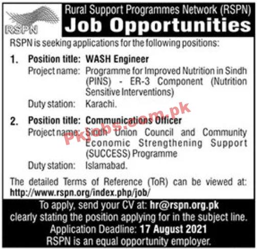 Jobs in Rural Support Programmes Network RSPN