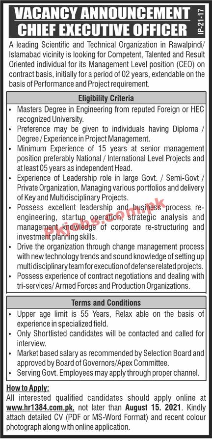 Jobs in Scientific and Technical Organization