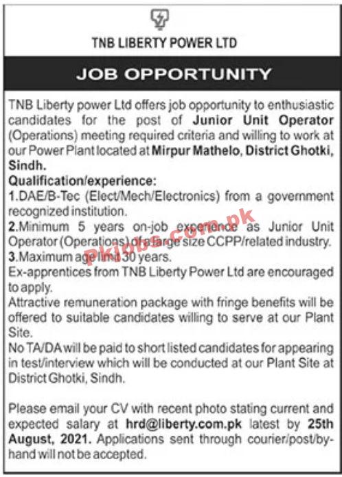 Jobs in TNB Liberty Power Ltd