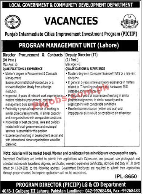 Local Government PK Jobs 2021 | Local Government & Community Development Department Management PK Jobs 2021