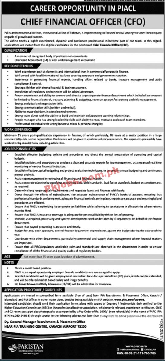 Pakistan International Airlines (PIA) Announced Management PK Jobs 2021