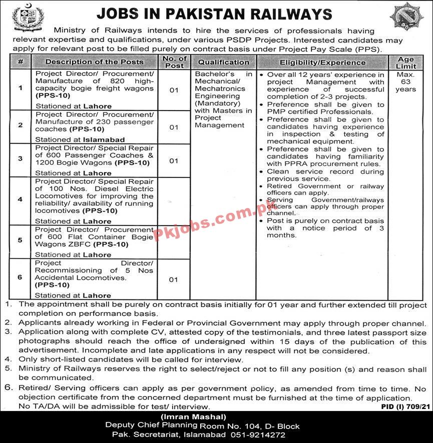 Pakistan Railways Headquarter Announced Management Staff PK Jobs 2021