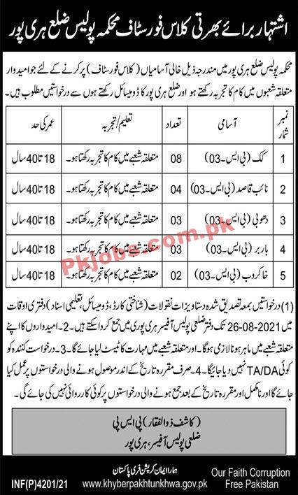 Police Department PK Jobs 2021 Announced Civilian Support Staff PK Jobs 2021