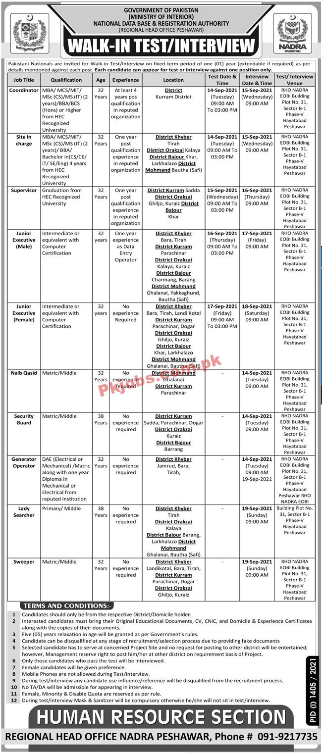 NADRA PK Jobs 2021 | National Database & Registration Authority Management PK Jobs 2021