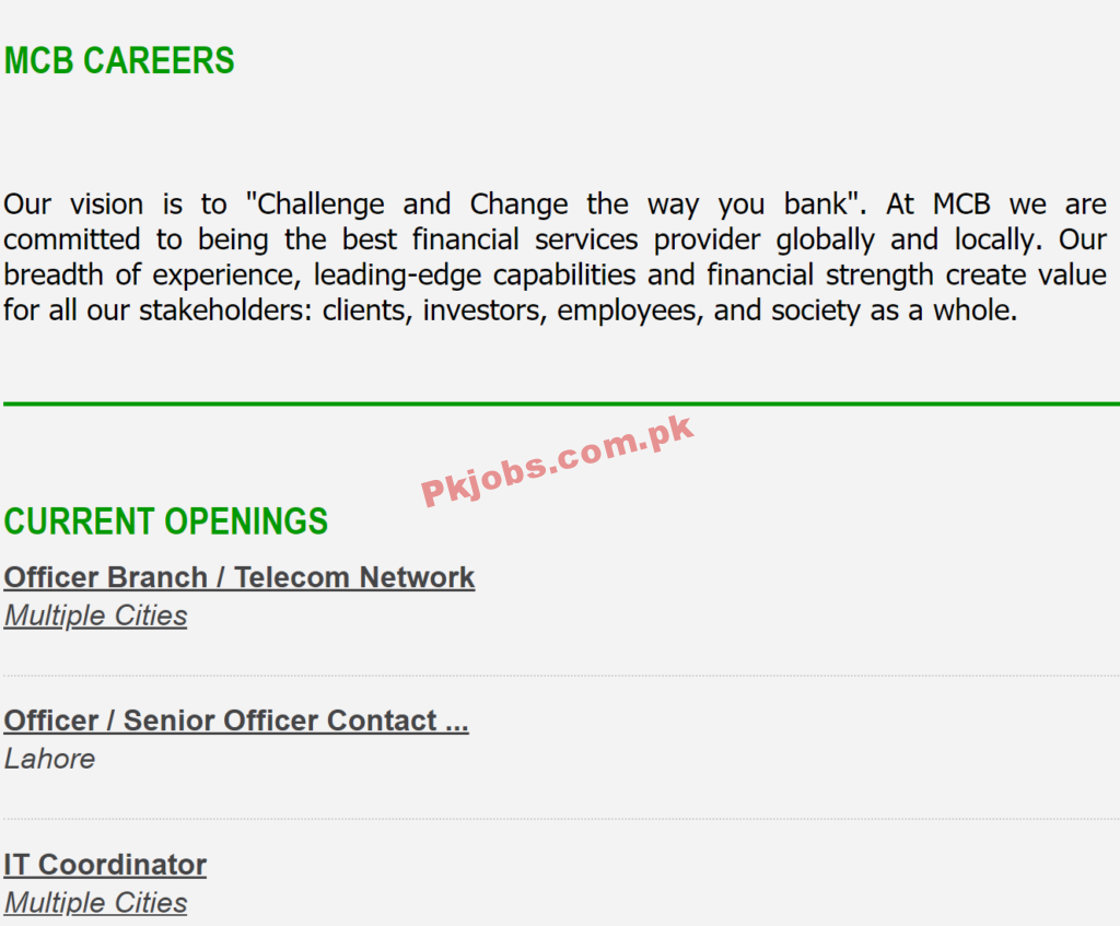 MCB PK Jobs 2021 | Muslim Commercial Bank Announced Latest Management PK Jobs 2021