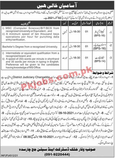 Court PK Jobs 2021 | District & Session Court Office Management PK Jobs 2021