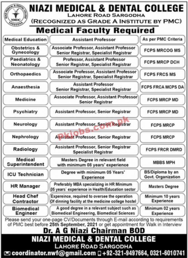 Jobs in Niazi Medical & Dental College