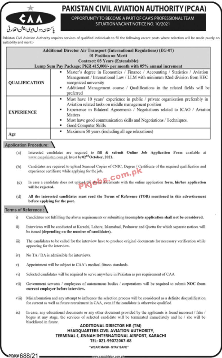 Jobs in PCAA Karachi