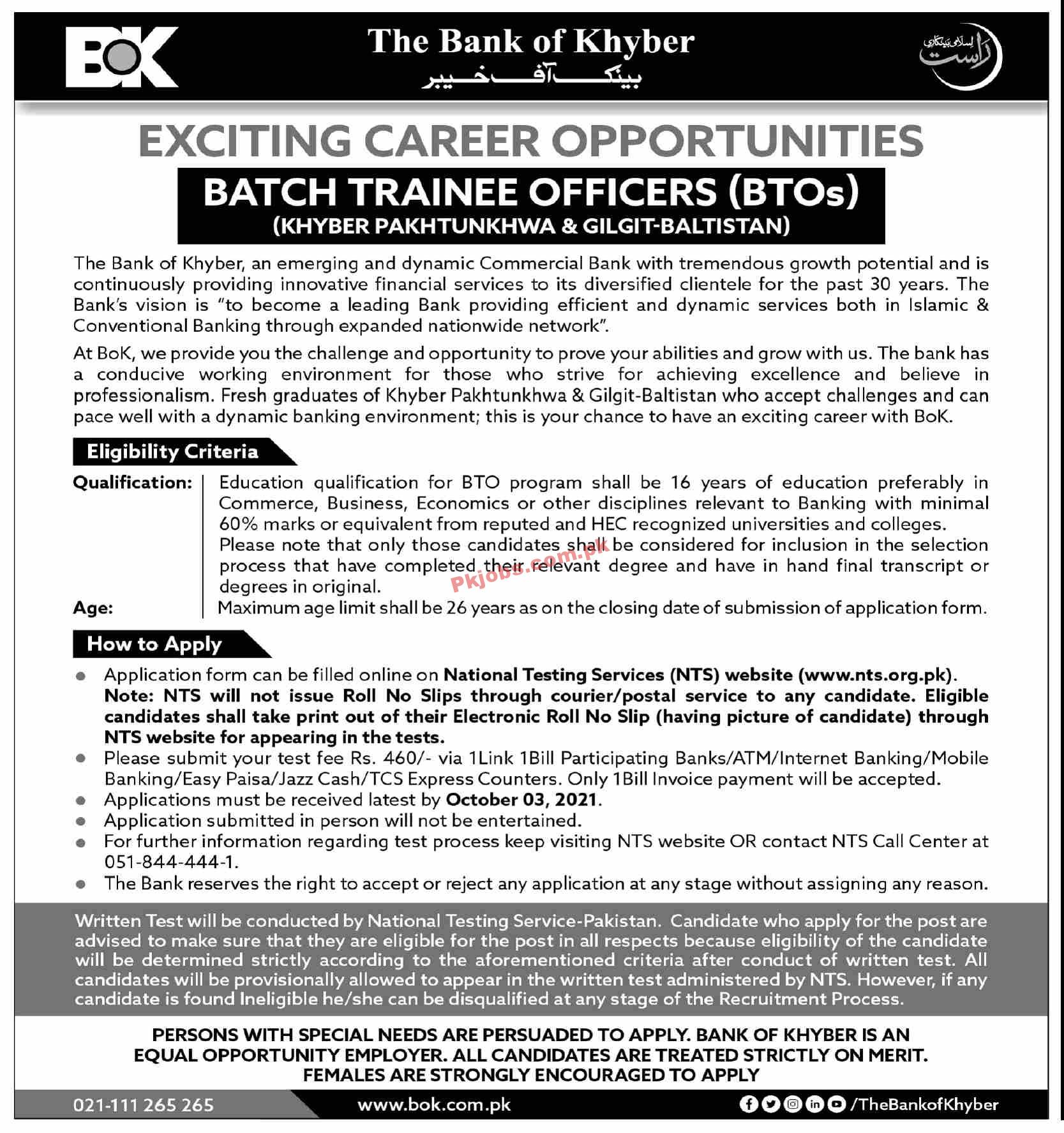 Jobs in The Bank of Khyber