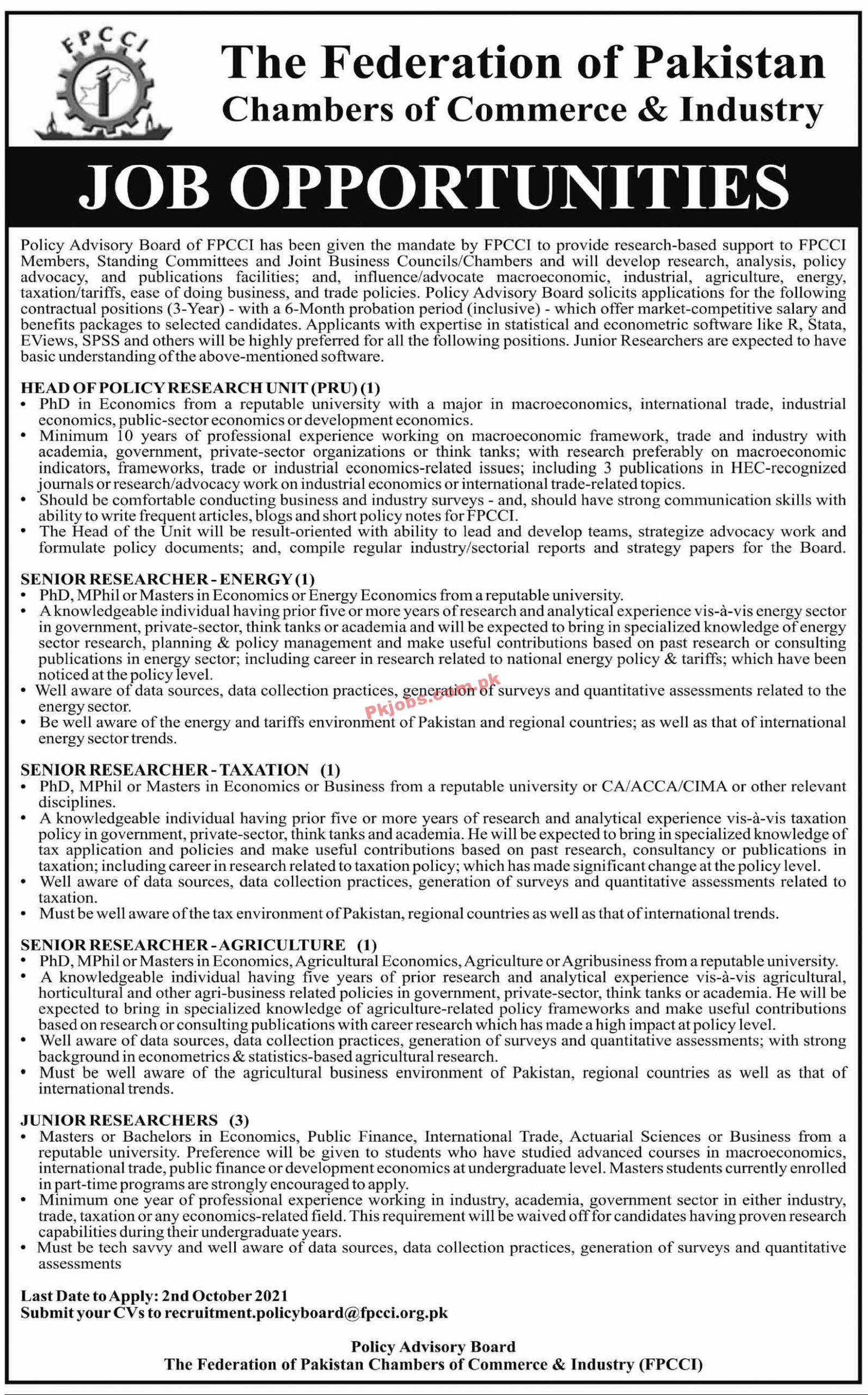 Jobs in The Federal of Pakistan