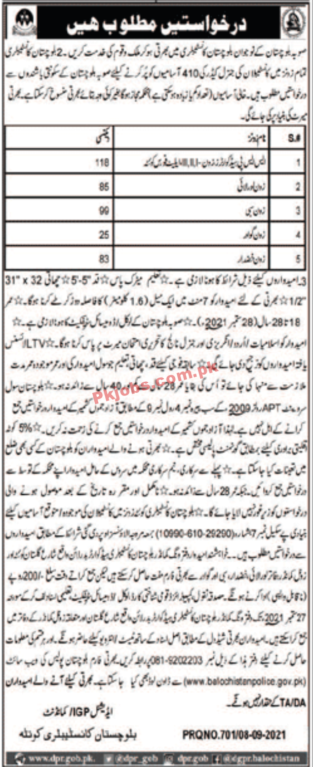 Police PK Jobs 2021 | Police Department Announced Latest Hiring Advertisement PK Jobs 2021