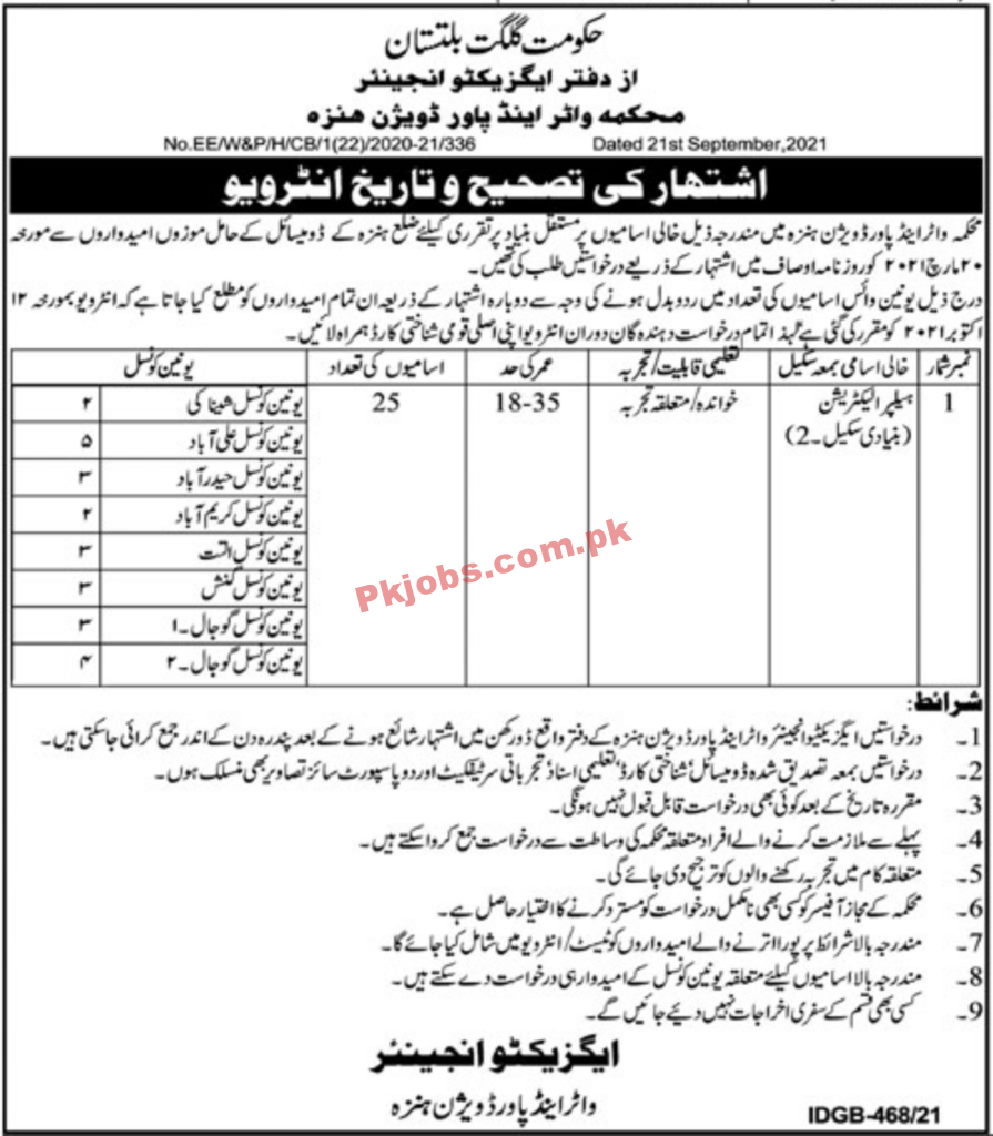 WAPDA PK Jobs 2021 | Water & Power Division Announced Technical PK Jobs 2021