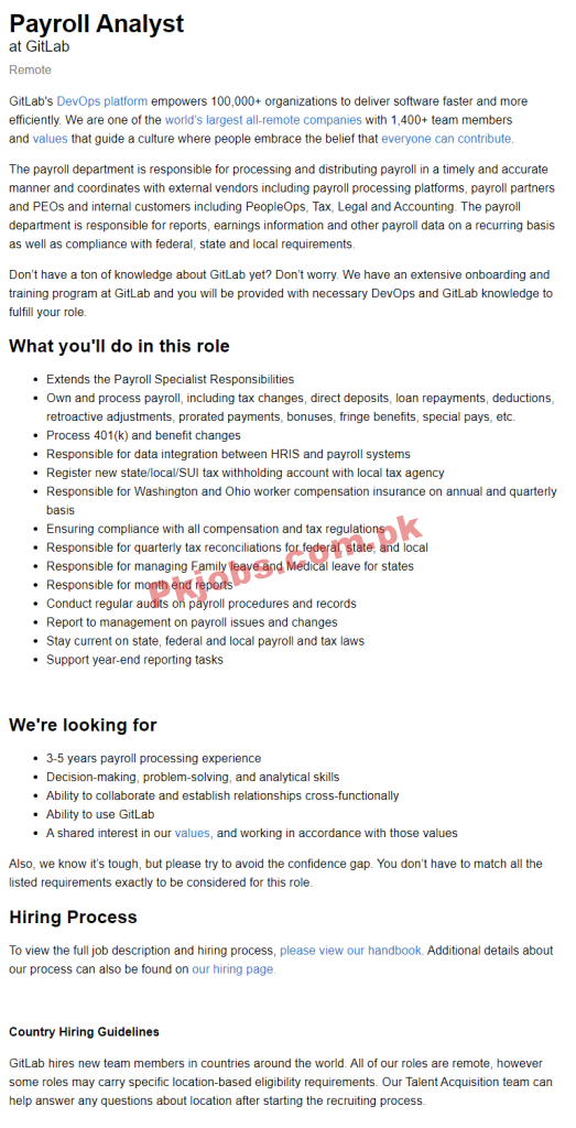GitLab PK Jobs 2021 | GitLab Technology Company Announced Latest Management PK Jobs 2021