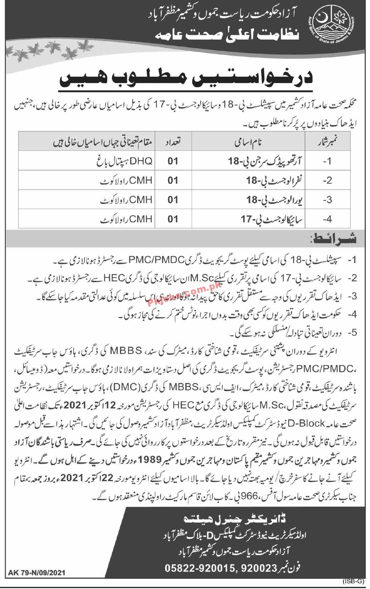 Jobs in Health Department