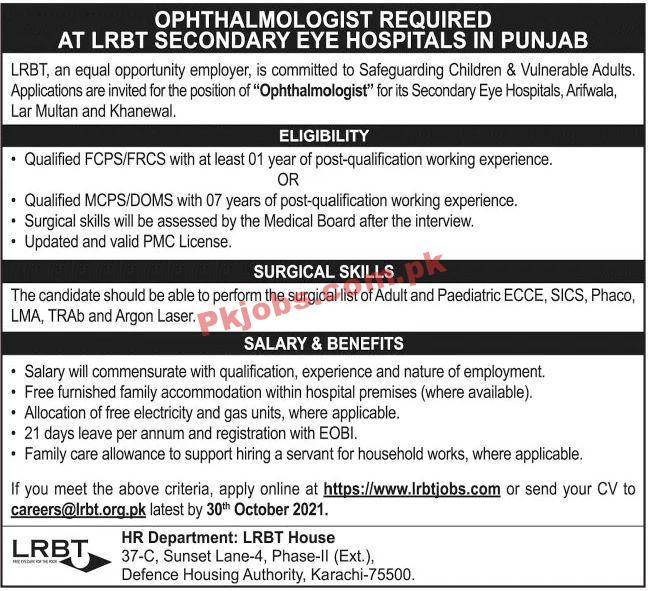 Jobs in LRBT Secondary Eye Hospital