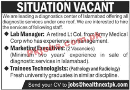 Jobs in Leading Diagnostics Center