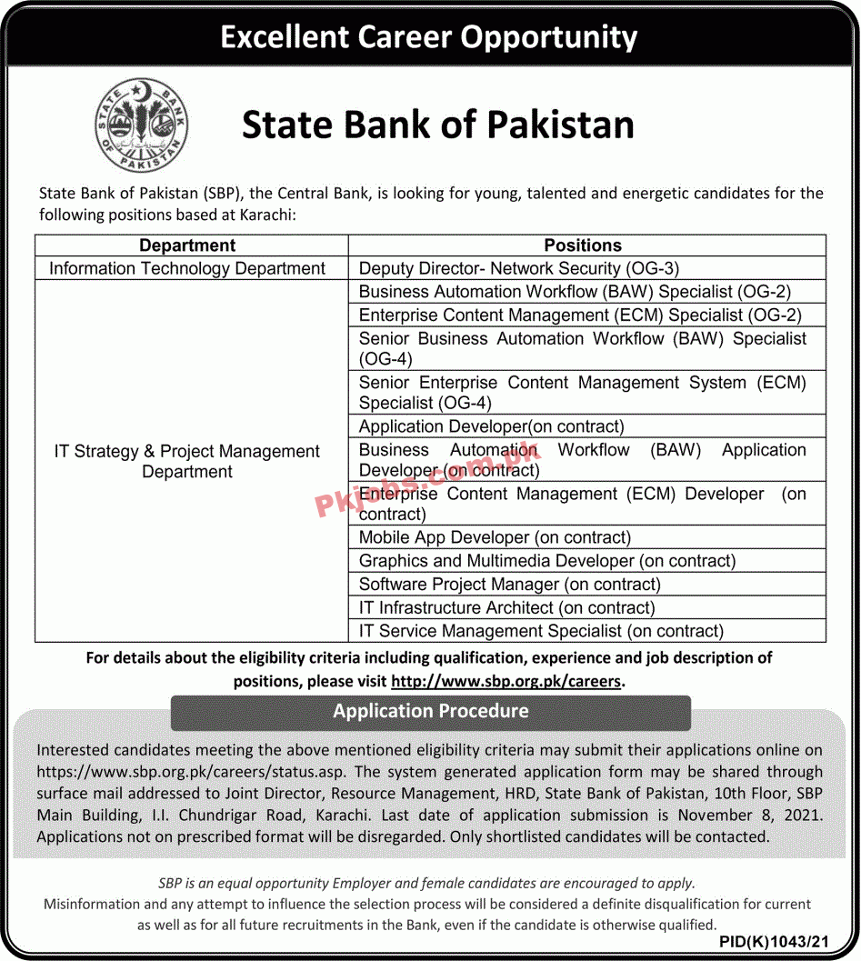 SBP PK Jobs 2021 | State Bank of Pakistan Announced Latest Management PK Jobs 2021