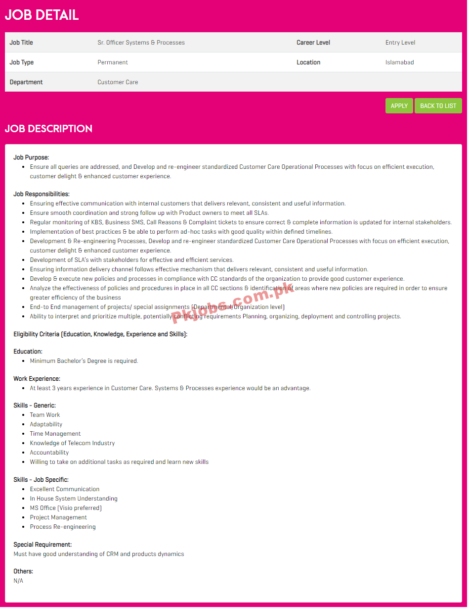 Zong PK Jobs 2021 | Zong Pakistan Company Headquarters Announced Management PK Jobs 2021