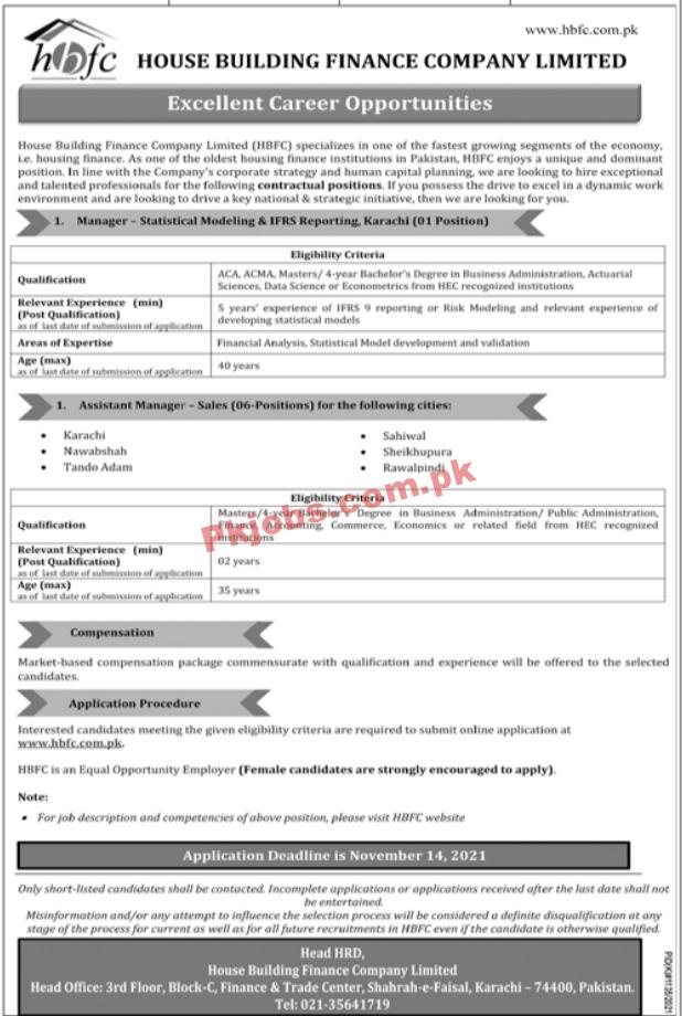 HBFCL PK Jobs 2021 | House Building Finance Company Limited Announced Management PK Jobs 2021
