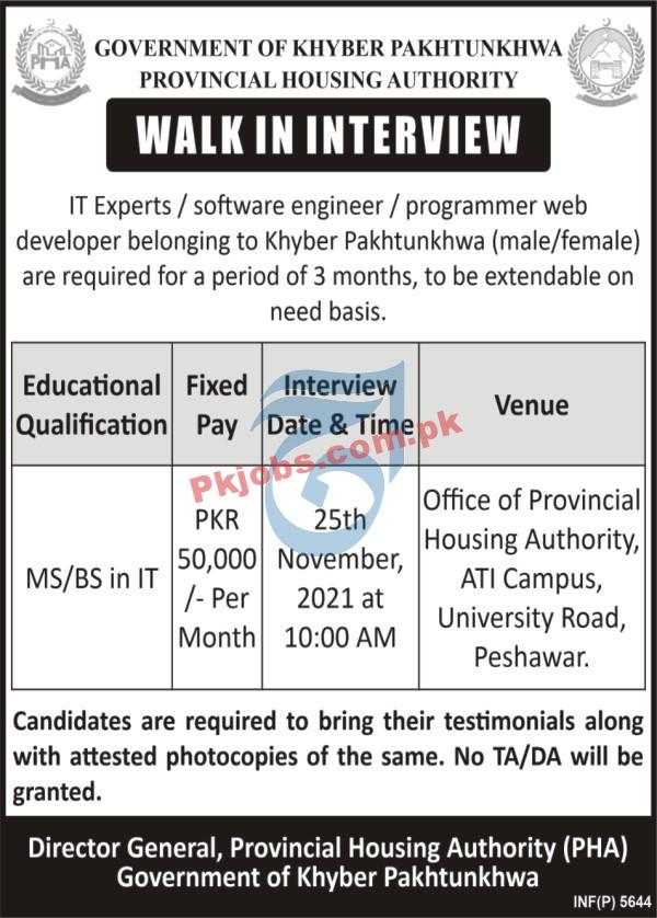 Housing PK Jobs 2021 | Provincial Housing Authority Head Office Announced Management & Engineering PK Jobs 2021