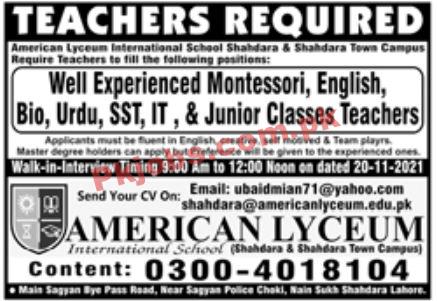 Jobs in American Lyceum International School