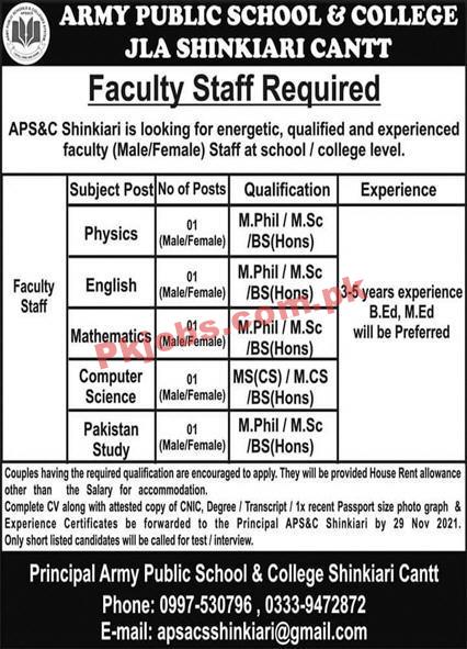 Jobs in Army Public School & College