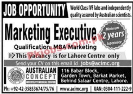 Jobs in Australian Concept Lahore