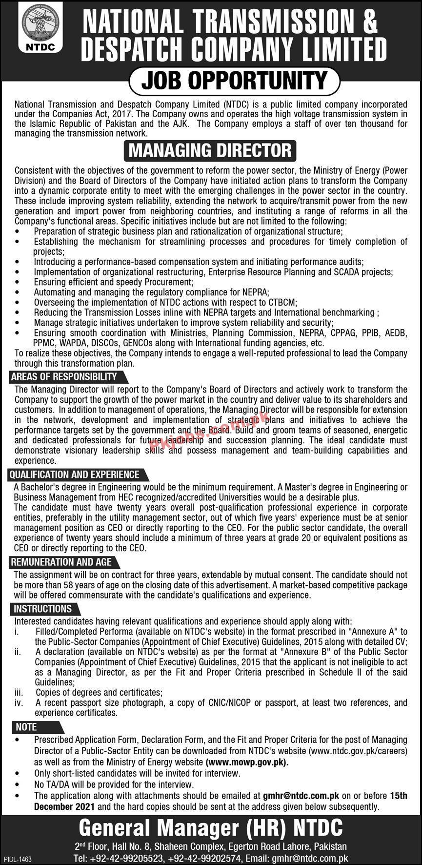 Jobs in NTDC