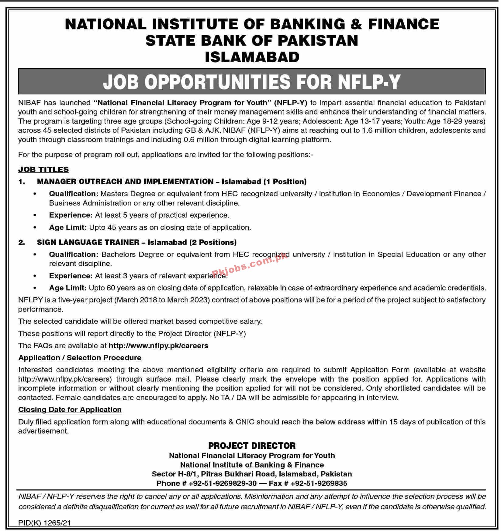 Jobs in National Institute of Banking & Finance State Banks of Pakistan