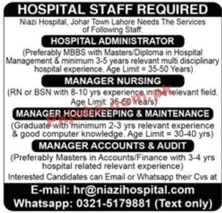 Jobs in Niazi Hospital