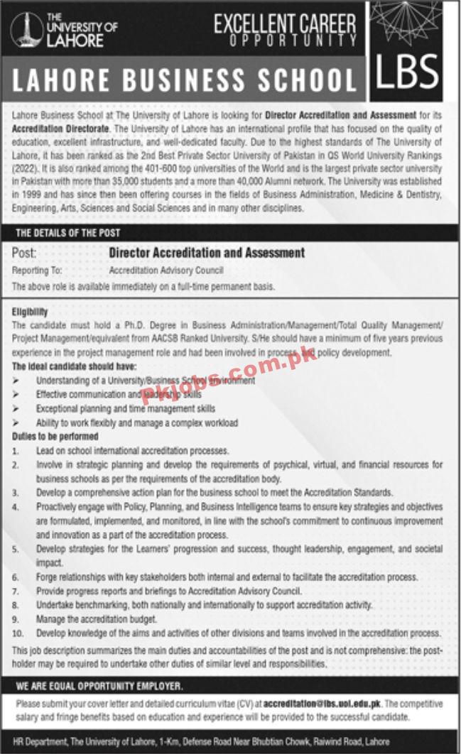 Jobs in The University of Lahore