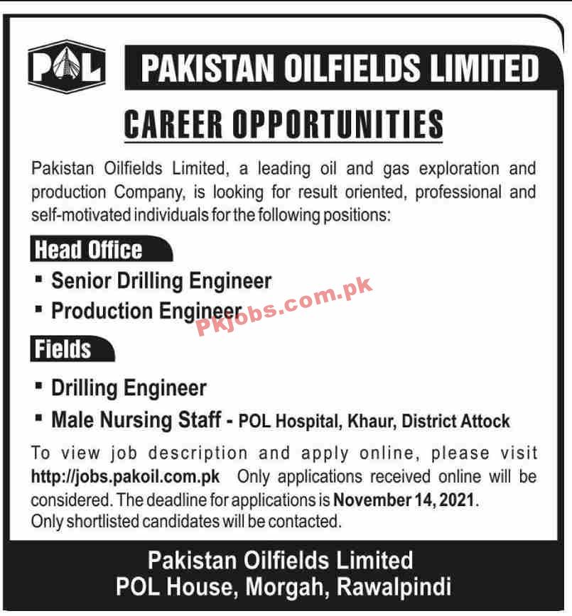 POL PK Jobs 2021 | Pakistan Oilfields Company Limited Headquarters Announced Management & Engineering PK Jobs 2021
