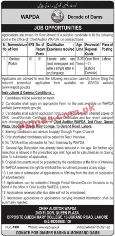 WAPDA PK Jobs 2021 | Water & Power Development Authority Announced Management Support Staff PK Jobs 2021