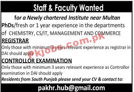 Jobs in Chartered Institute Multan