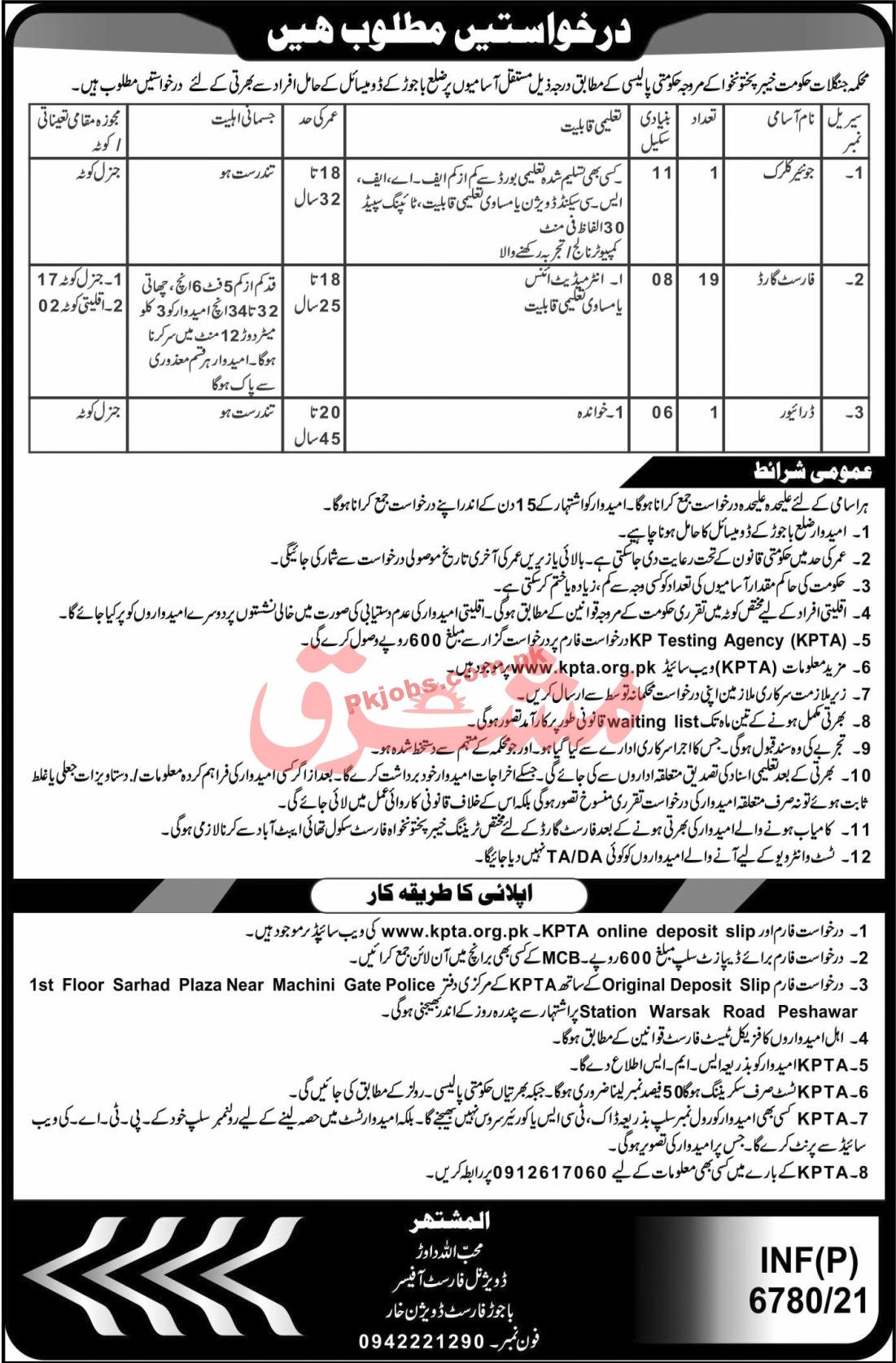 Forestry PK Jobs 2021 | Ministry of Forestry & Wildlife Head Office Announced Management PK Jobs 2021