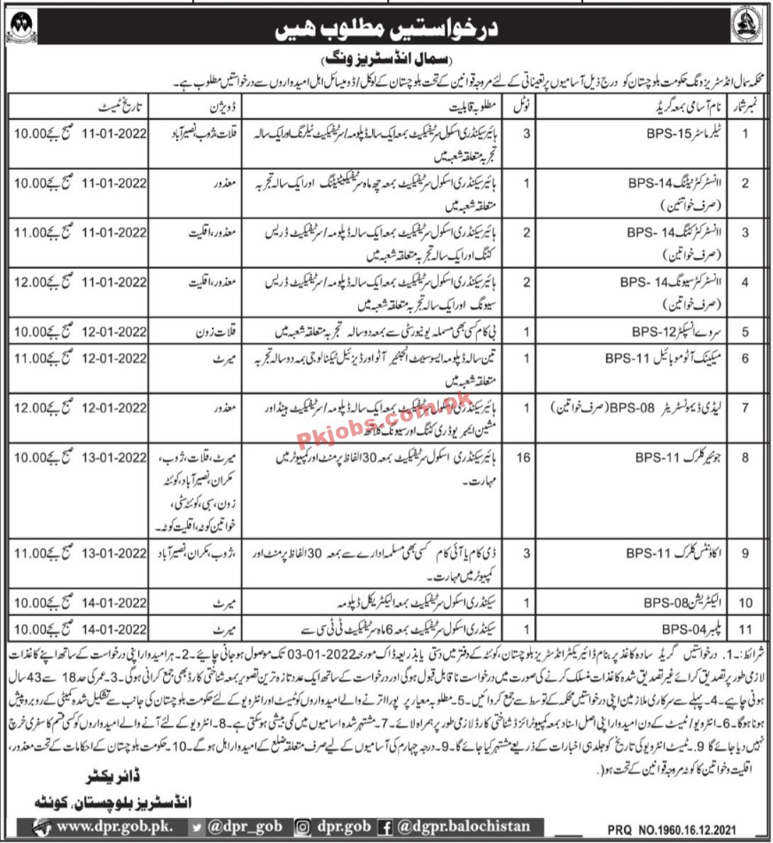 Industrial PK Jobs 2021 | Small Industries Wing Department Board Head Office Announced Management & Technical PK Jobs 2021