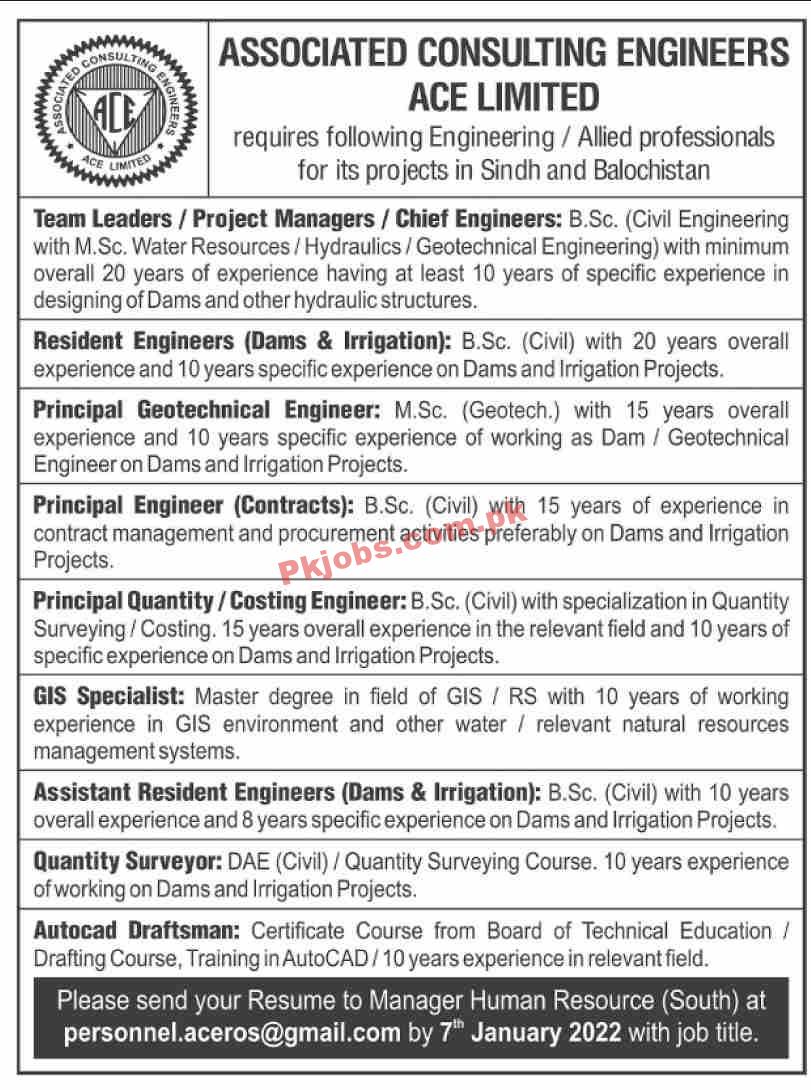 Jobs in Associated Consulting Engineers ACE Limited