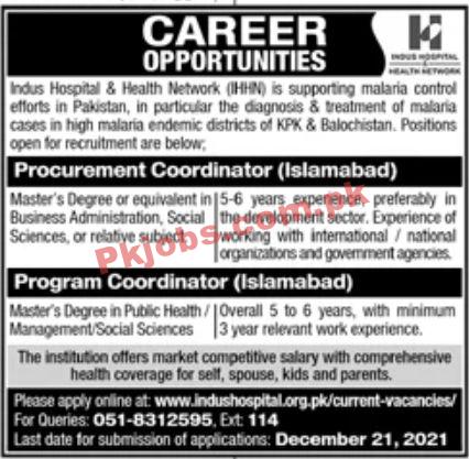 Jobs in Indus Hospital Islamabad