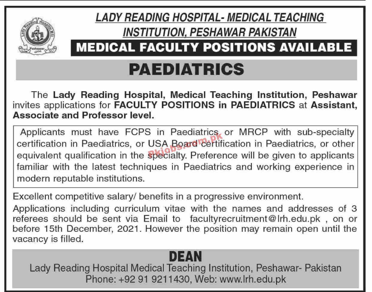 Jobs in Lady Reading Hospital Peshawar