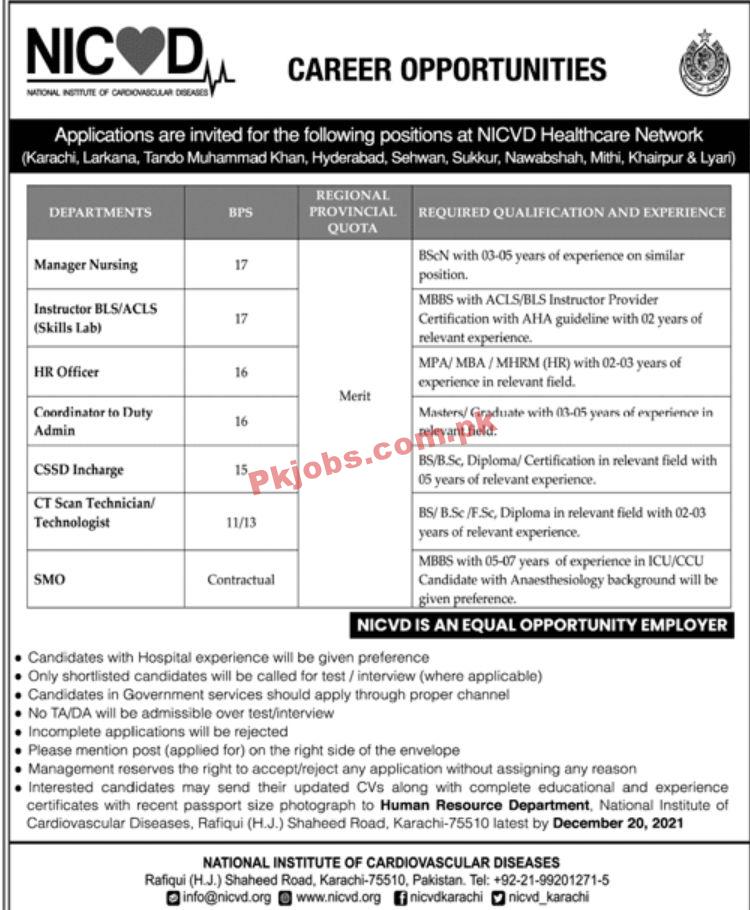 Jobs in National Institute of Cardiovascular Disease NICVD