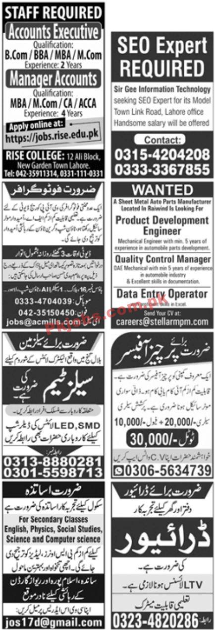 Jobs in Newspaper Jobs 12 December