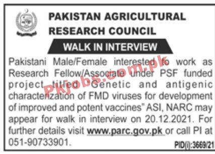 Jobs in Pakistan Agricultural Research Council