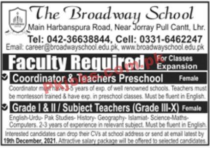 Jobs in The Broadway School