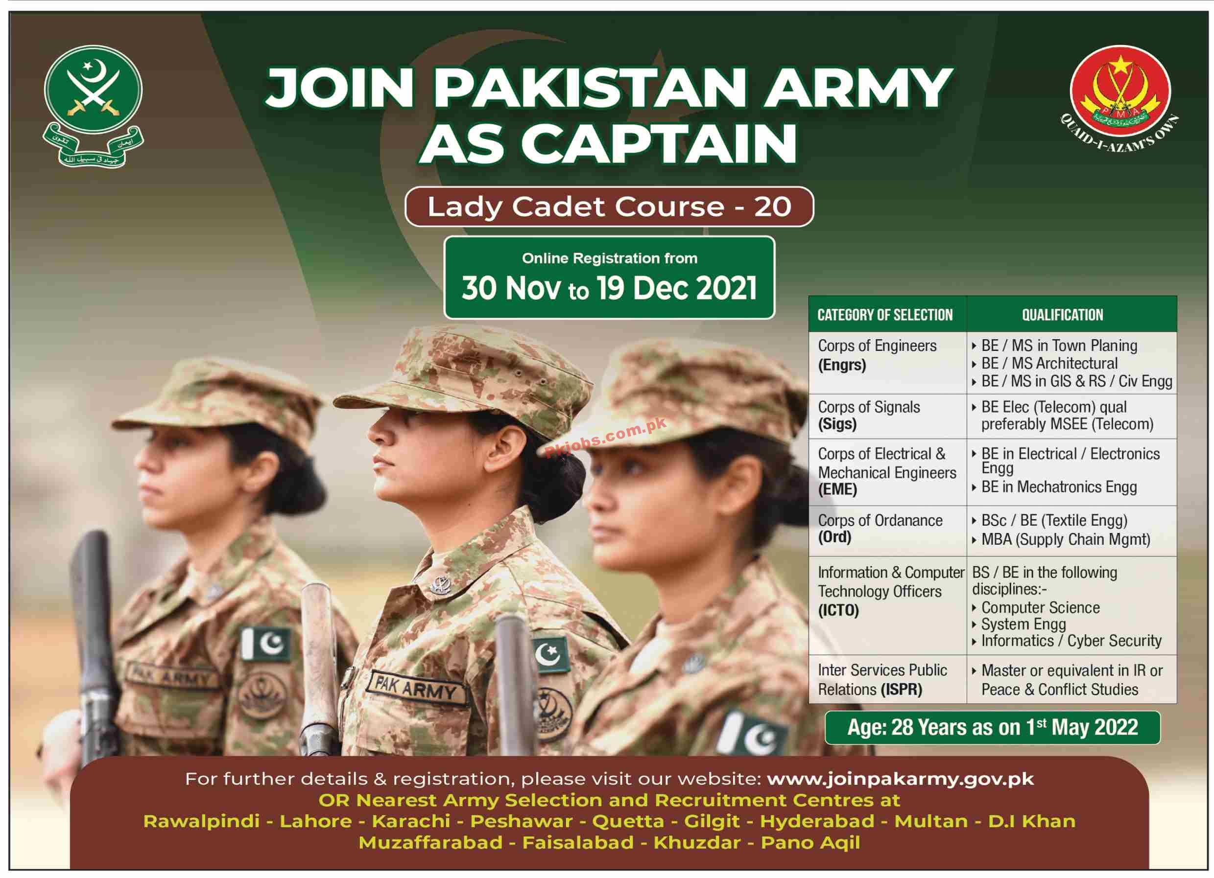 Pakistan Army PK Jobs 2021 | Join Pakistan Army as Captain Latest Cadet Course Batch 2021