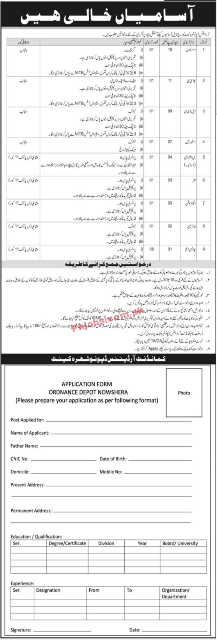 Pakistan Army PK Jobs 2021 | Pakistan Army Ordnance Depot Headquarters Announced Management PK Jobs 2021