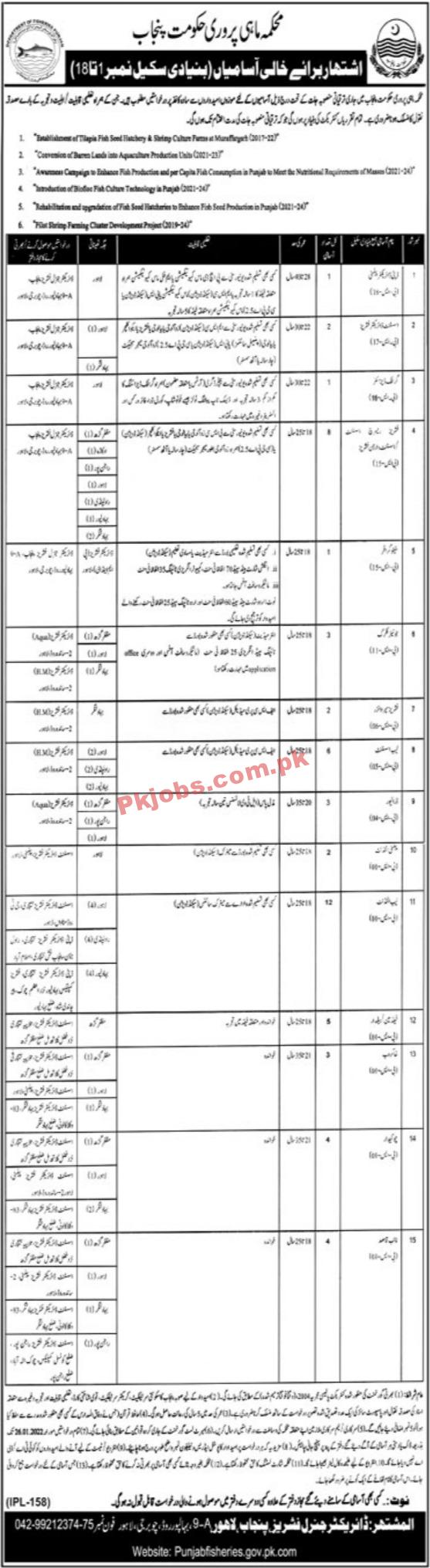 Fisheries Jobs 2022 | Fisheries & Wildlife Department Head Office Announced Management PK Jobs 2021