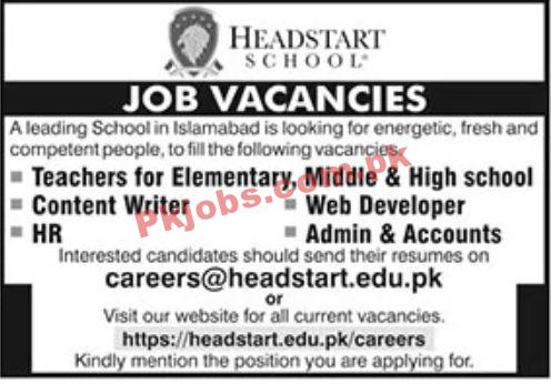 Headstart School Jobs January 2022