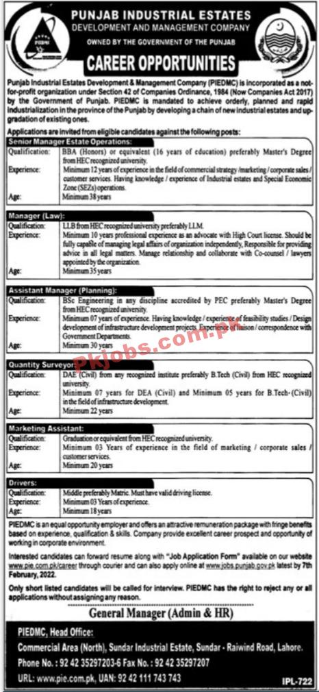 Industrial Jobs 2022 | Industrial Estates Development & Management Company Head Office Management Jobs 2022