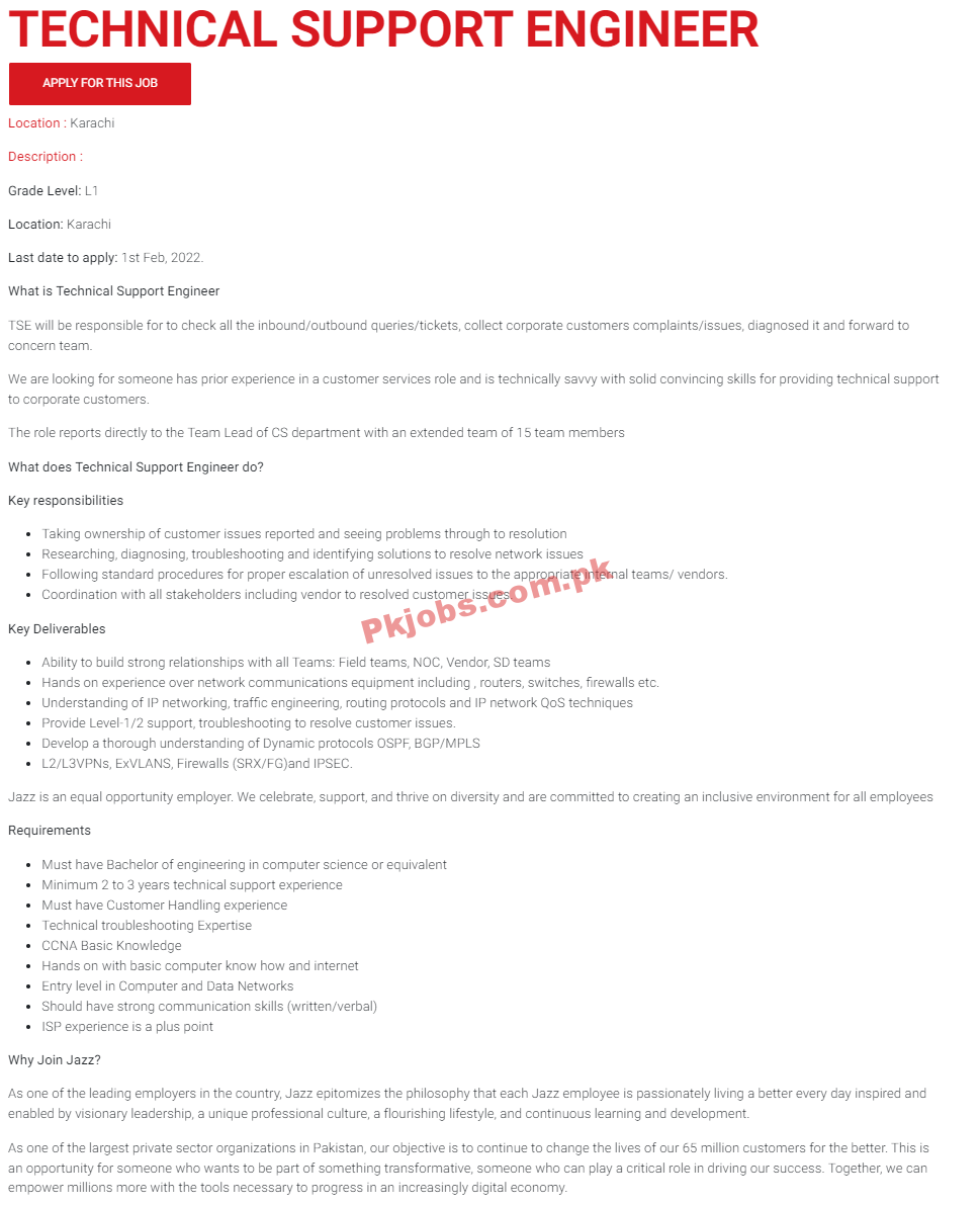 JAZZ Jobs 2022 | JAZZ Pakistan Company Headquarters Announced Latest Advertisement Jobs 2022